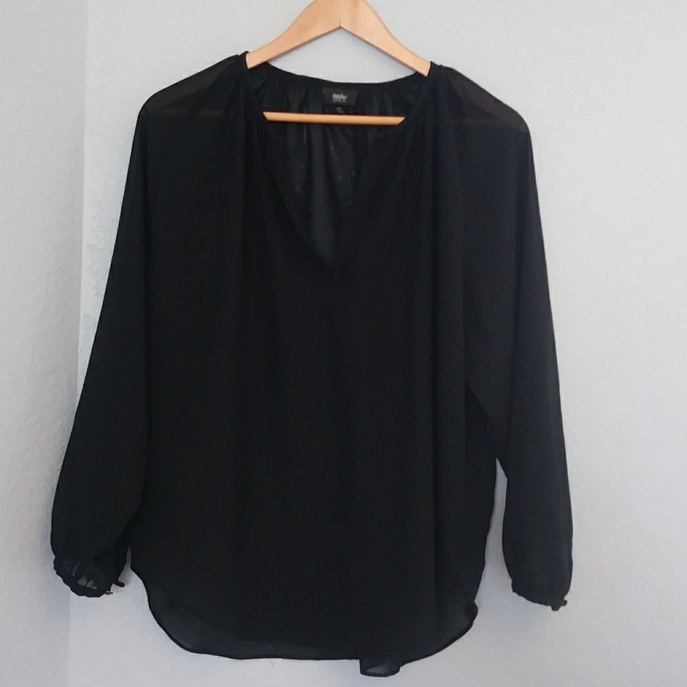 🔴 Black sheer shirt NWOT